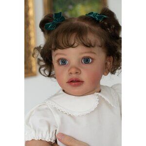 🆕 26inch Cloth body vinyl limbs Newborn Toddler Doll Curly Hair Newborn Baby
